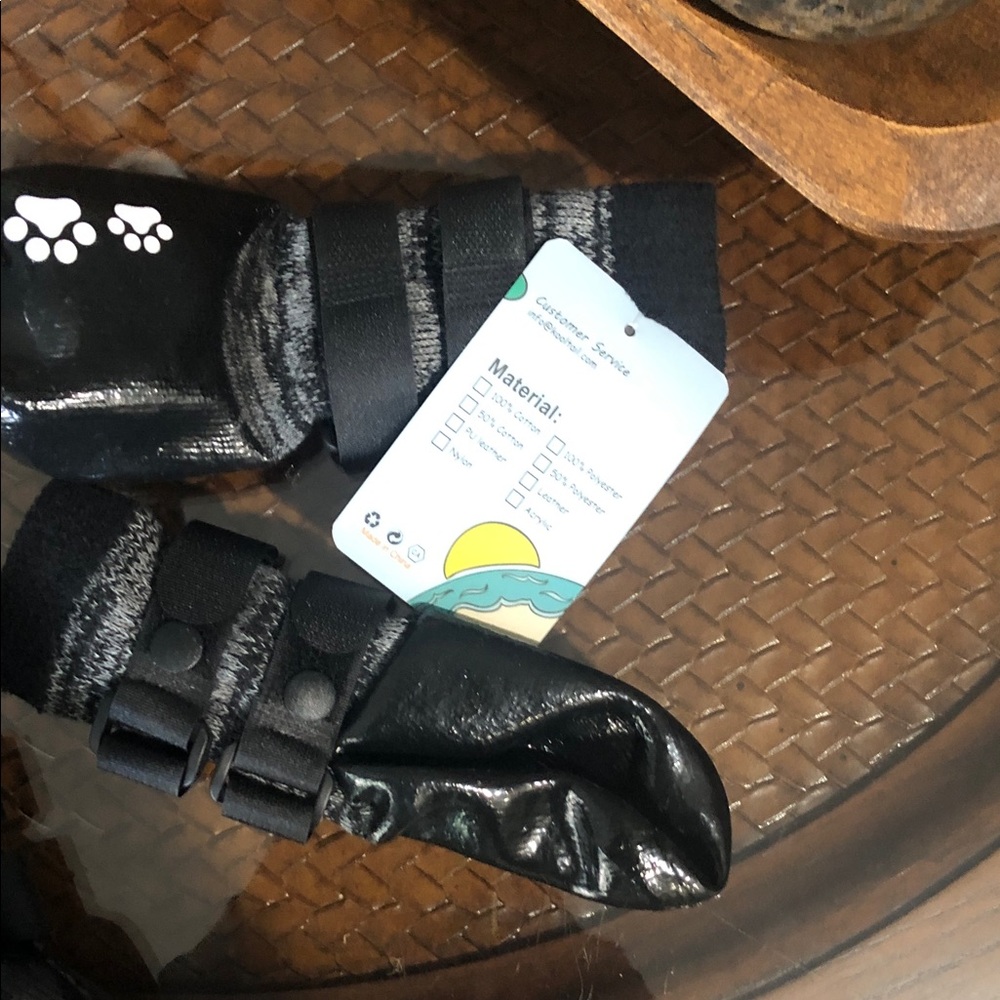 Black Dog Waterproof Paw Print Booties - Picture 2 of 3